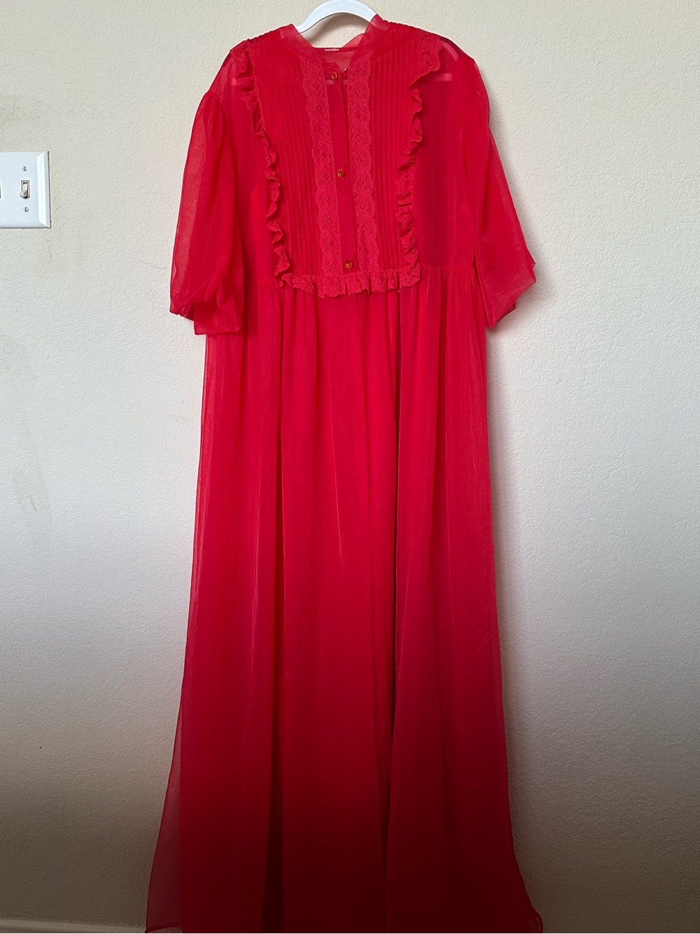 Red robe and nightgown set